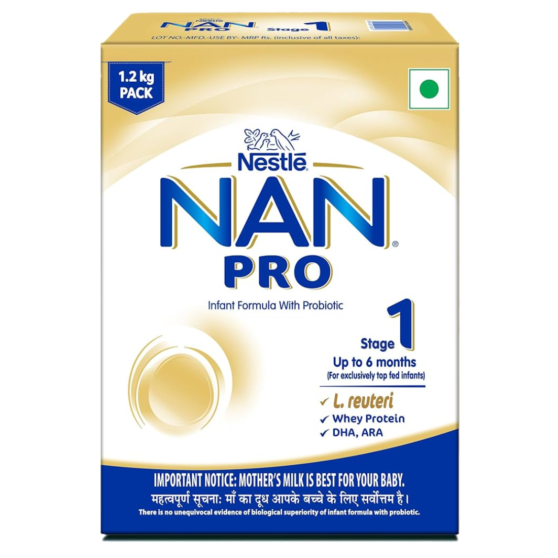 Nan pro stage 1 infant formula milk powder for babies upto 6 months 1.2 kg
